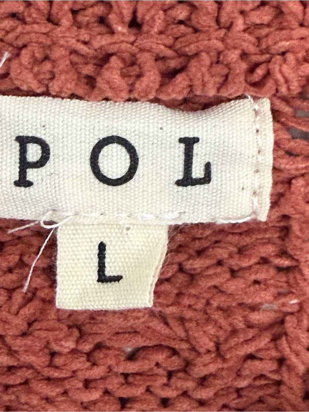 POL "Tessa" Granny Square Cable-Knit Zip Cardigan Granola Cottagecore L Sweater - Picture 5 of 6